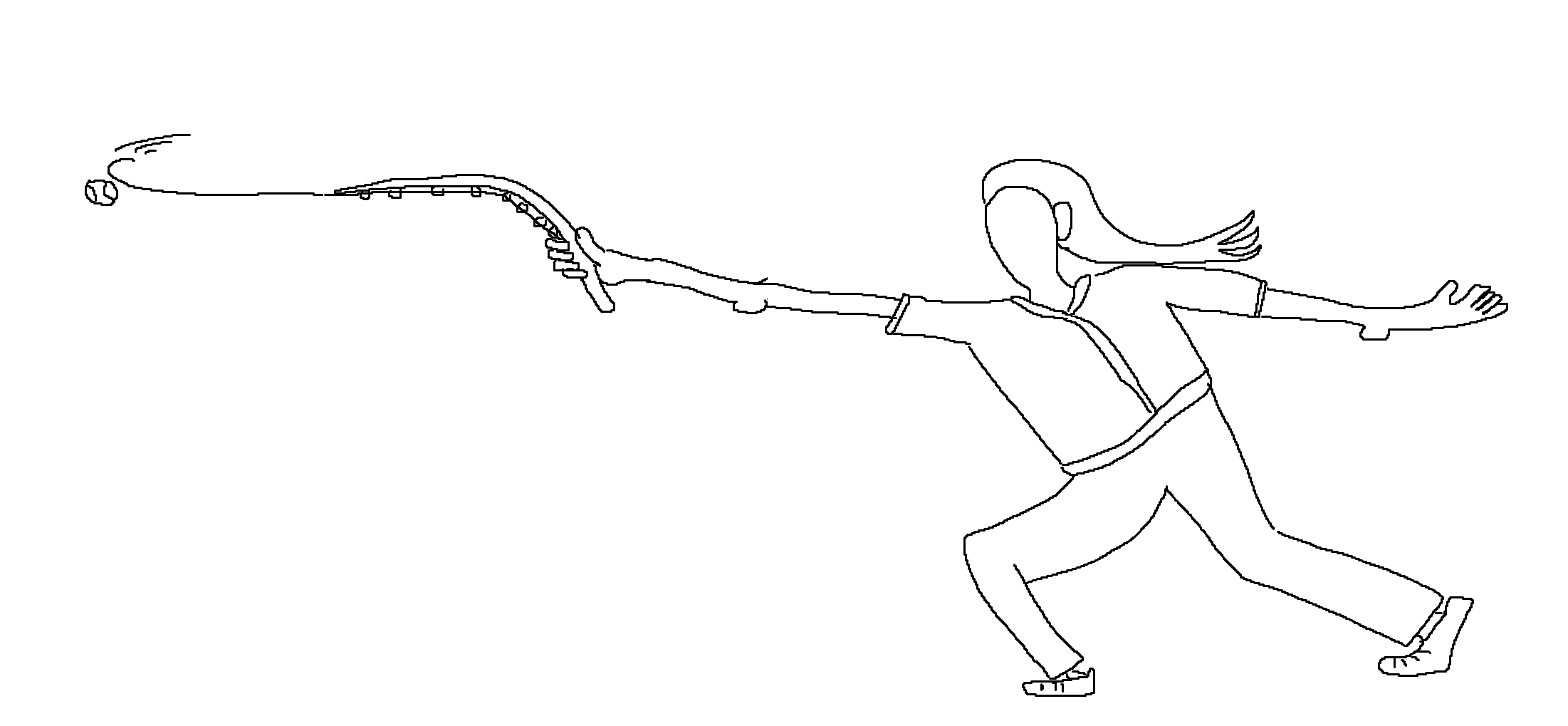 A faceless blaseball hero extends forth dramatically, whipping a ball out of the air with a fishing rod hook.